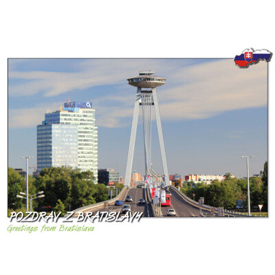 postcards Greetings from Bratislava (SNP bridge)