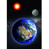 3D pohľadnica Earth-Sun-Moon-vertical (Zem-Slnko-Mesiac)
