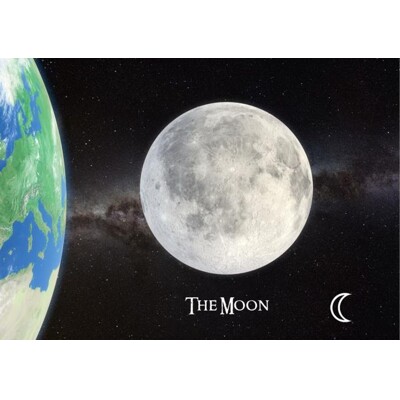 3D postcard Moon