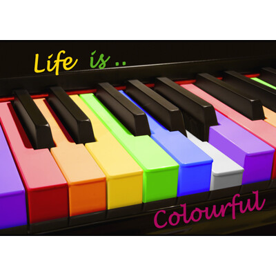 3D postcard Life is Colourful