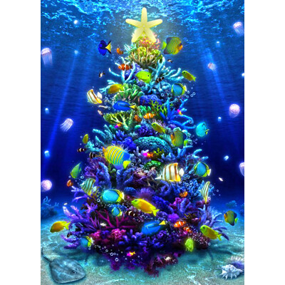 3D postcard Christmas Sea