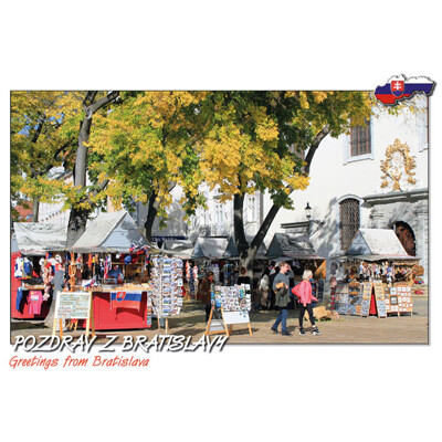 postcards Greetings from Bratislava (walking in the city center)