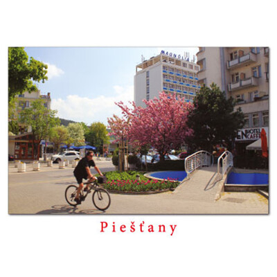 postcard Piešťany L (cyclist)