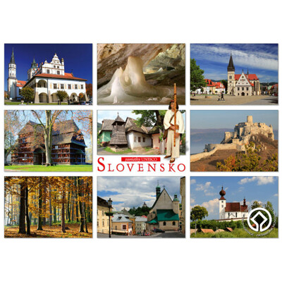 postcard Slovensko - pamiatky UNESCO LS10 (mix; Slovakia - UNESCO monuments)