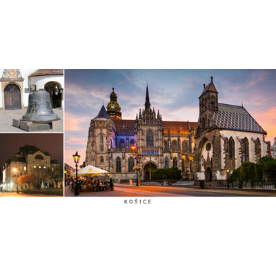 postcard Košice g11 (evening sq, panoráma)