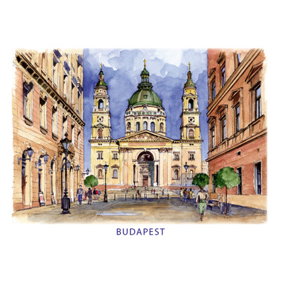 postcard Budapest p014 (Basilica of St. Stefan)