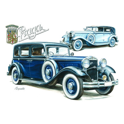 3D postcard Praga 1934