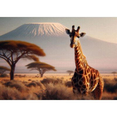 3D postcard Mighty giraffe AI