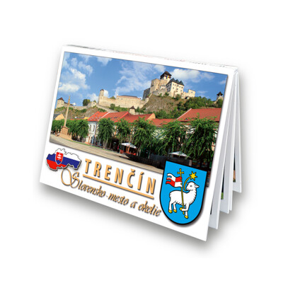 TRENČÍN, Slovensko - mesto a okolie (TRENČÍN, Slovakia - city and surroundings, folding postcard book)
