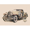 3D postcard Duesenberg model J 1928